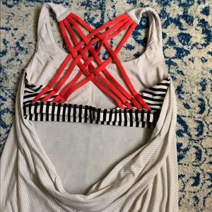 LULULEMON striped low back tank.